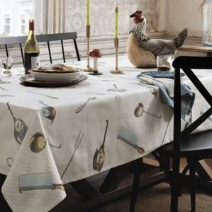 New John Derian Culinary Cutlery Toss Farmhouse Rectangle Tablecloth 60” x 84”